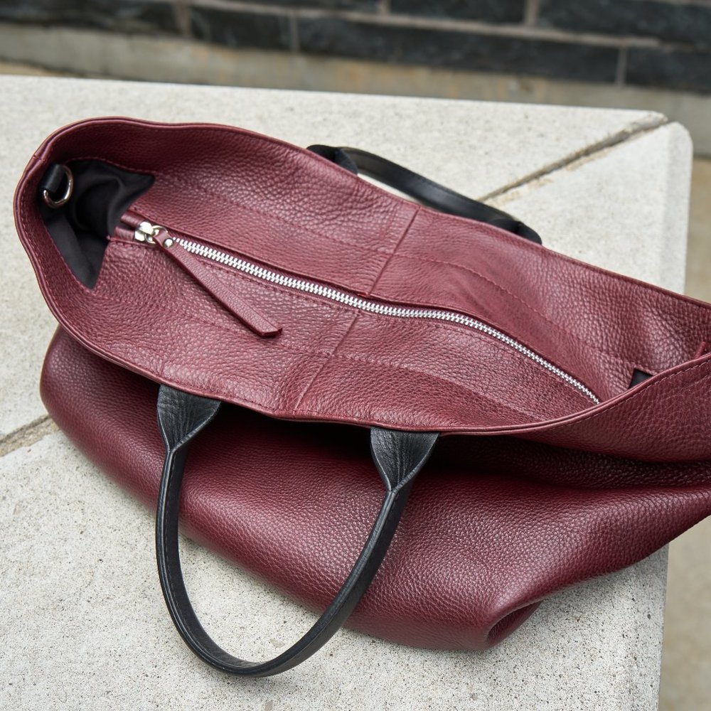Gianni Chiarini Maroon Leather Tote - Picture 3 of 3